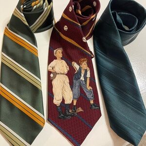 THREE VINTAGE TIES INCLUDING SATURDAY EVENING POST
